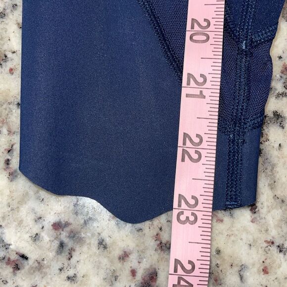 Lululemon‎ Womens Wunder Under Crop High-Rise Roll Down Scallop Leggings Navy XS - Picture 9 of 9